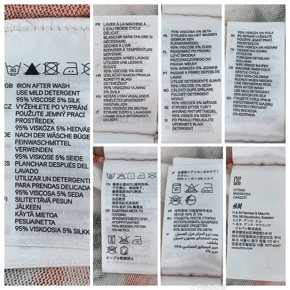 H&M Orange Floral 3/4 Sleeve Open Front Lightweight Knit Cardigan, Large - Picture 14 of 16